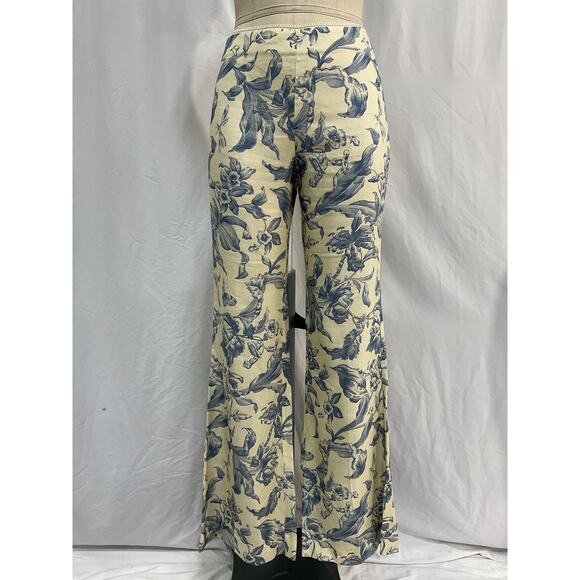 Sandro 'Joseph' Blue Viscose Flared Leg Pants Size 4 - Picture 2 of 5